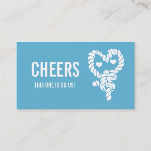 Customizable Nautical Tie the Knot Blue Wedding Drink Ticket Business Cards