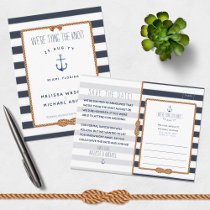 Nautical Tie the Knot Navy Blue Save the Date Announcement Postcard