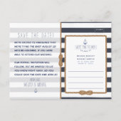 Nautical Tie the Knot Navy Blue Save the Date Announcement Postcard (Back)