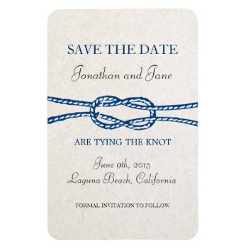 Nautical Tie The Knot Wedding Save The Date (gray) Magnet by loveisthething at Zazzle
