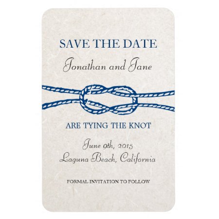 Nautical Tie The Knot Wedding Save The Date (gray) Magnet