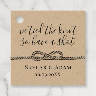 Nautical Tied the Knot Have A Shot Wedding Favor Tags