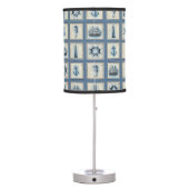 Nautical Tiles | Blue Lighthouse Anchor Ship Wheel Table Lamp (Back)