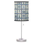 Nautical Tiles | Blue Lighthouse Anchor Ship Wheel Table Lamp (Left)