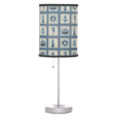 Nautical Tiles | Blue Lighthouse Anchor Ship Wheel Table Lamp (Right)