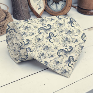 Nautical Toile Custom Necktie