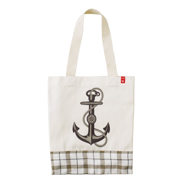 Nautical Tote bag with anchor (Back)