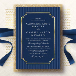 Nautical Traditional Wedding Invitation Foil Invitation