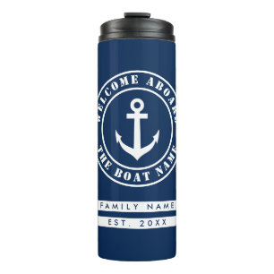 Nautical travel thermal tumbler mug for sailor
