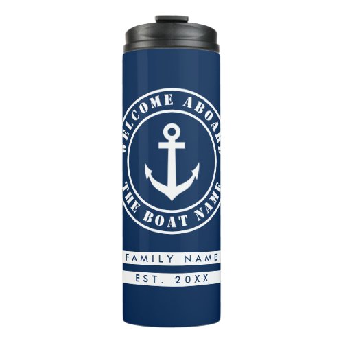 Nautical travel thermal tumbler mug for sailor