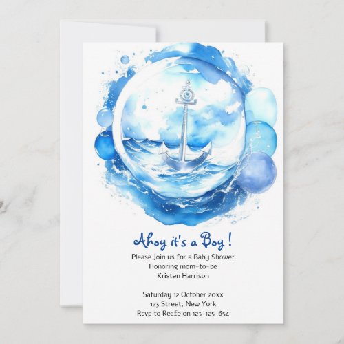 Nautical Treasures Unveiled Boy Baby Shower Invitation