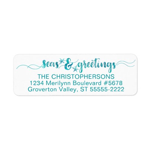 Nautical  Tropical Turquoise SEAsons Greetings Label