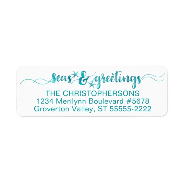 Nautical | Tropical Turquoise SEAsons Greetings Label (Front)