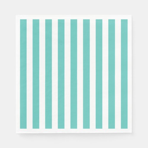 Nautical Turquoise  White Striped   Napkins