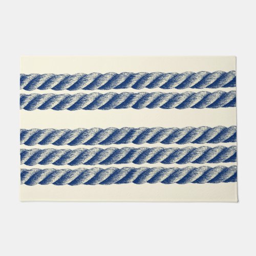 Nautical Twisted Sisal Rope Stripes Pattern Doormat