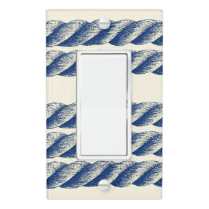 Nautical Twisted Sisal Rope Stripes Pattern Light Switch Cover