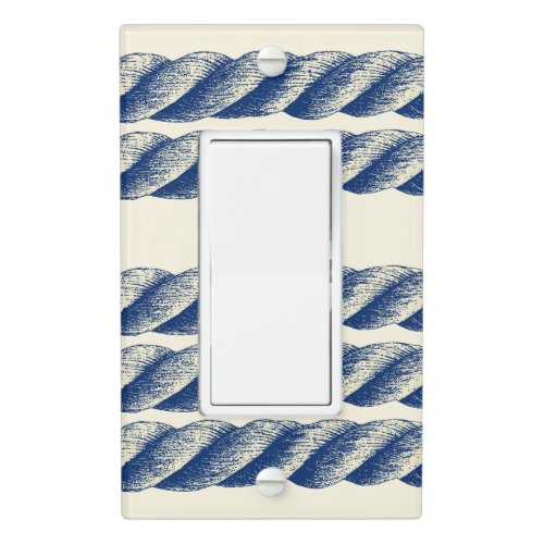Nautical Twisted Sisal Rope Stripes Pattern Light Switch Cover