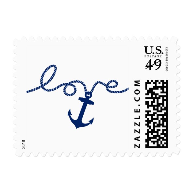 Nautical Tying The Knot Anchor Wedding Postage