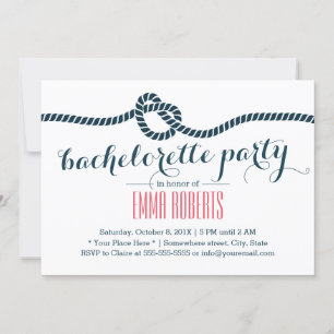 Nautical Tying the Knot Bachelorette Party Invitation