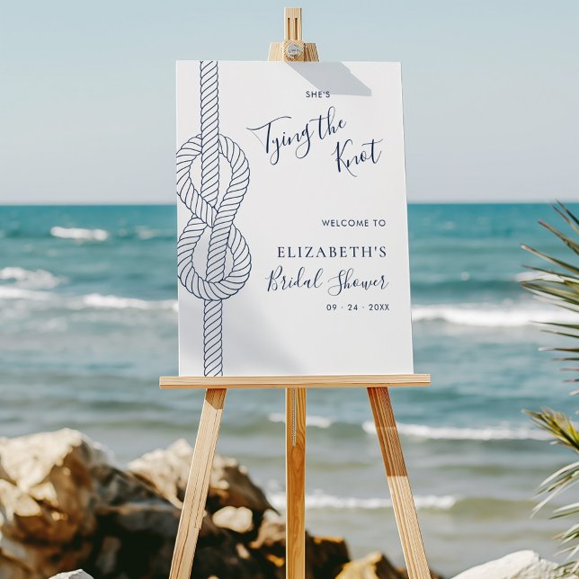 Nautical Tying the Knot Bridal Shower Welcome Foam Board (Creator Uploaded)