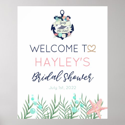 Nautical Tying the Knot Bridal Shower Welcome Sign