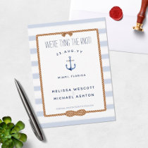 Nautical Tying the Knot Infinity + Blue Watercolor Save The Date