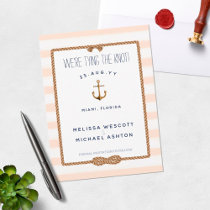 Nautical Tying the Knot Infinity Soft Peach Save The Date