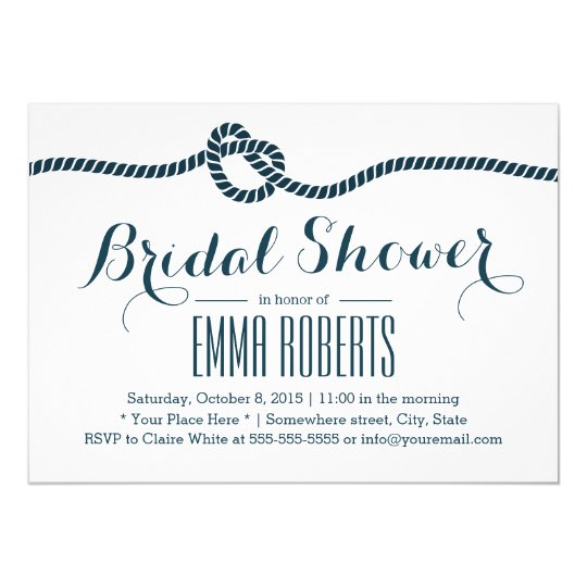 Classy Tying the Knot Bridal Shower Invitations