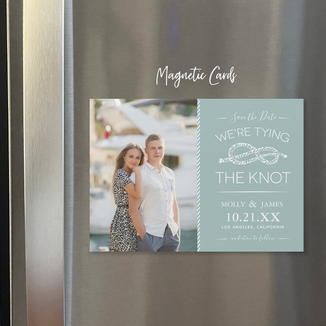 Nautical Tying the Knot Photo Save the Date Magnet (Creator Uploaded)