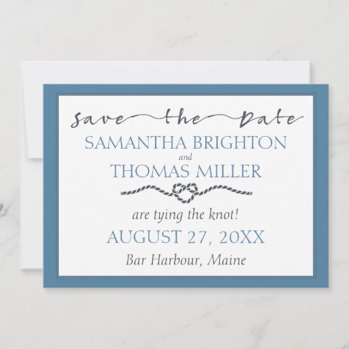 Nautical Tying The Knot  Save The Date Custom