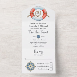 Nautical Tying the Knot Wedding All In One Invitation