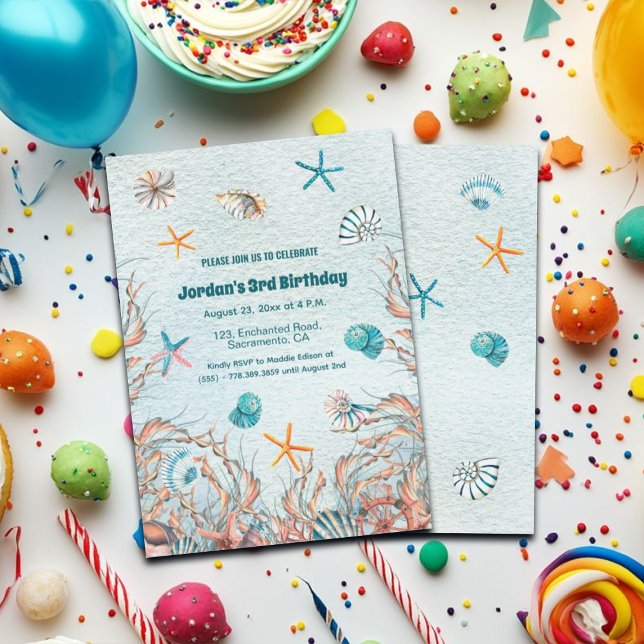 Nautical Under the Sea 3rd Birthday Invitation (Creator Uploaded)