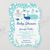 Nautical Under The Sea Baby Shower Die Cut Invitation