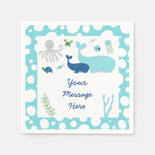 Nautical Under The Sea Baby Shower Paper Napkins