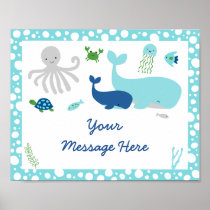 Nautical Under The Sea Baby Shower Welcome Poster
