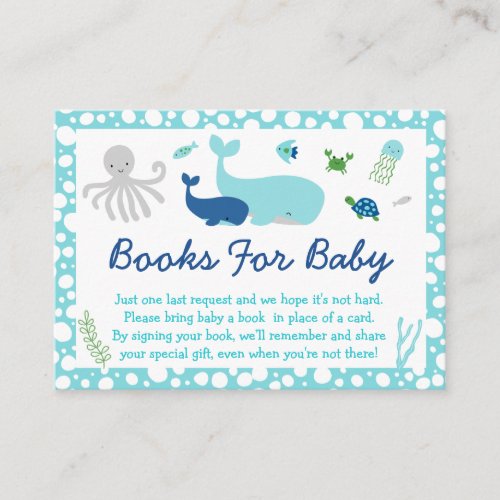 Nautical Under The Sea Book Request Cards