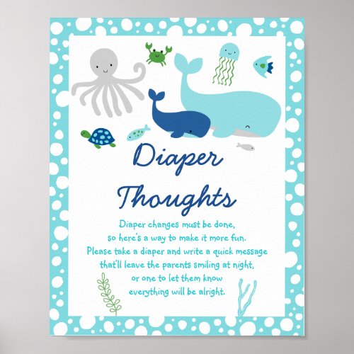 Nautical Under The Sea Diaper Thoughts Sign