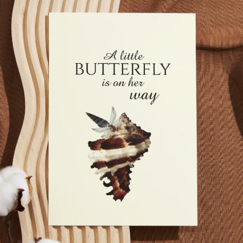 Nautical under the sea shell desert chic butterfly invitation