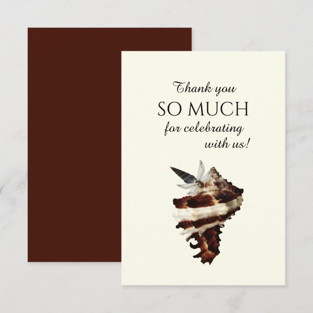 Nautical under the sea shell desert chic butterfly thank you card (Front/Back)