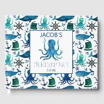 Nautical Under The Sea Watercolor Octopus Guest Book