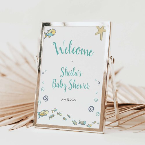 Nautical Under The Sea Welcome To Baby Shower Poster