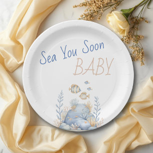 Nautical Under The Sea You Soon Baby Shower Paper Plates