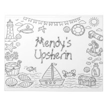 Nautical upsherin coloring page