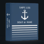 Nautical Vintage Anchor Ships Log Blue Stripe Mini Binder<br><div class="desc">Vintage Nautical Anchor Captains Log Blue and white Striped Mini Binder.</div>
