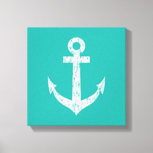 Nautical vintage anchor wrapped canvas art print