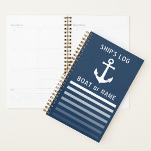 Nautical Vintage Anchor Your Ship's Log Book Day Planner