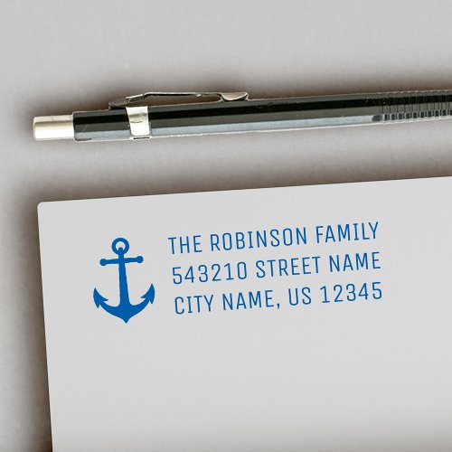 Nautical Vintage Boat Anchor Address or Text Self_inking Stamp