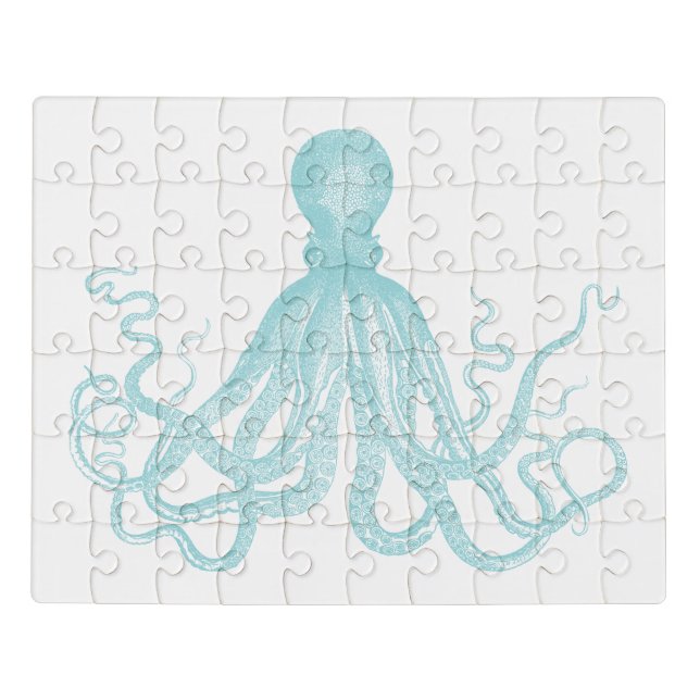 Nautical Vintage Marine Sea Octopus Jigsaw Puzzle (Puzzle Horizontal)