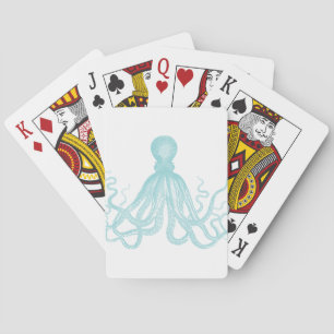 Nautical Vintage Marine Sea Octopus Poker Cards