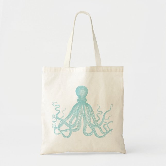 Nautical Vintage Marine Sea Octopus Tote Bag (Front)